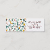 Spring Garden Floral Botanical Pattern White Mini Visitekaartje (Voorkant)