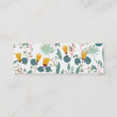 Spring Garden Floral Botanical Pattern White Mini Visitekaartje (Achterkant)