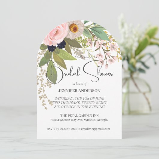 Spring Garden Floral Bouquet Vrijgezellenfeest Kaart (Staand voorkant)