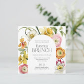 Spring Garden Floral Easter Brunch Kaart (Staand voorkant)