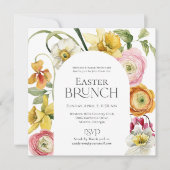 Spring Garden Floral Easter Brunch Kaart (Voorkant)