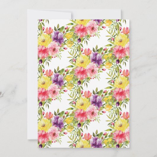 Spring Garden Floral eerste communie uitnodiging (Achterkant)