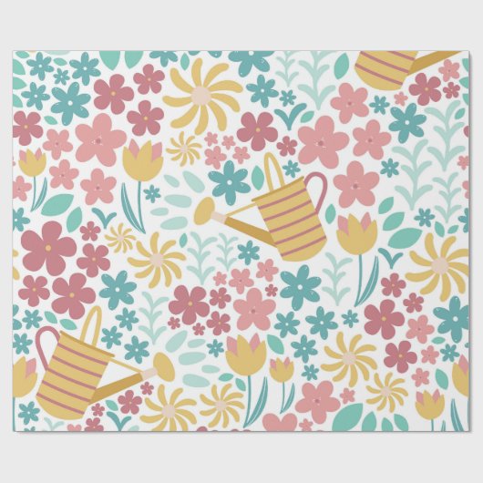 Spring Garden Floral Pattern Cadeaupapier (Vlak)