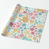 Spring Garden Floral Pattern Cadeaupapier (Uitgerold)