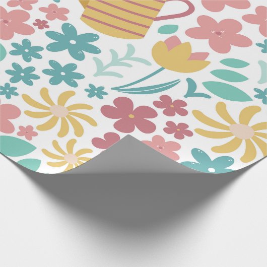 Spring Garden Floral Pattern Cadeaupapier (Hoek)