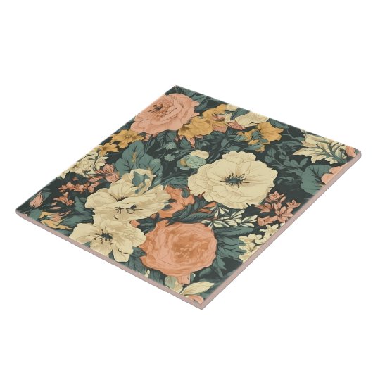 Spring Garden Floral Pattern Tegeltje (Zijkant)