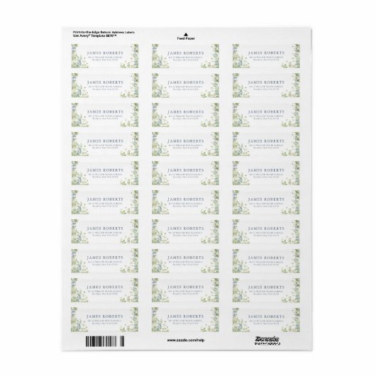 Spring Garden Floral Wedding Address Label (Full Sheet)