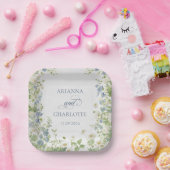 Spring Garden Floral Wedding Paper Plates Papieren Bordje (Feest)