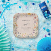 Spring Garden Floral Wedding Paper Plates Papieren Bordje (Feest)
