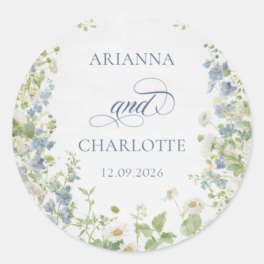 Spring Garden Floral Wedding Sticker (Voorkant)