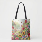 Spring Garden Flower Canvas tas (Voorkant)