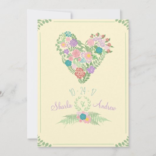 Spring Garden Flower Huwelijksuitnodiging Kaart (Achterkant)