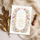 Spring Garden Flower Wreath Sweet 16 Birthday Kaart