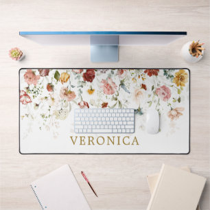 Spring Garden Flowers Aangepaste naam Kantoor Bureaumat
