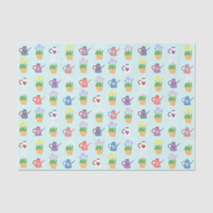 Spring Garden Flowers and Planten Pattern Tissuepapier
