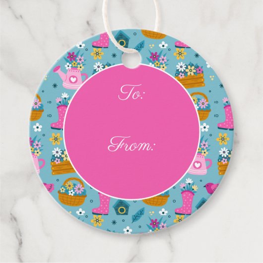 Spring Garden Flowers Bedankjes Labels (Voorkant)