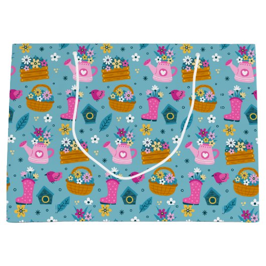 Spring Garden Flowers Groot Cadeauzakje (Voorkant)