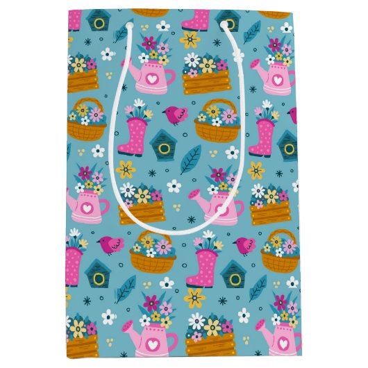 Spring Garden Flowers Medium Cadeauzakje (Voorkant)