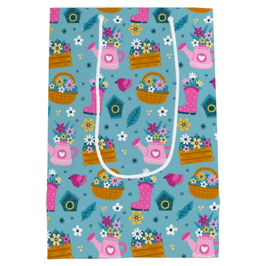 Spring Garden Flowers Medium Cadeauzakje (Achterkant)