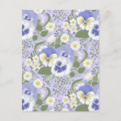 Spring Garden flowers on lavender Briefkaart (Voorkant)