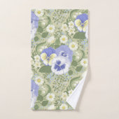 Spring Garden flowers on sage Bad Handdoek (Handdoek)
