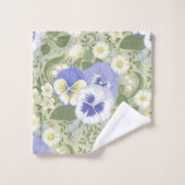 Spring Garden flowers on sage Bad Handdoek (Wasdoekje)
