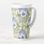 Spring Garden flowers on sage Latte Mok (Rechterhoek)