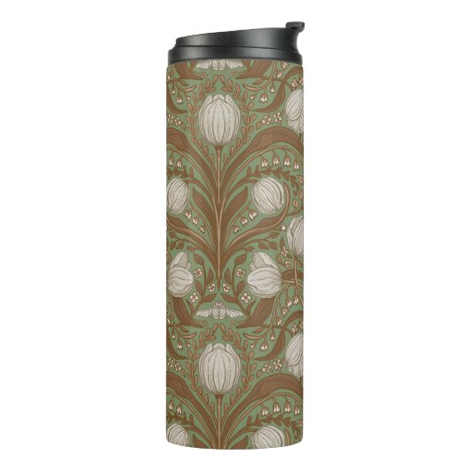 Spring Garden flowers on sage Thermosbeker (Gedraaid links)