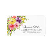 Spring Garden Flowers Return Address Label (Voorkant)