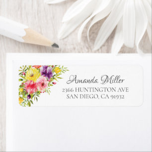 Spring Garden Flowers Return Address Label