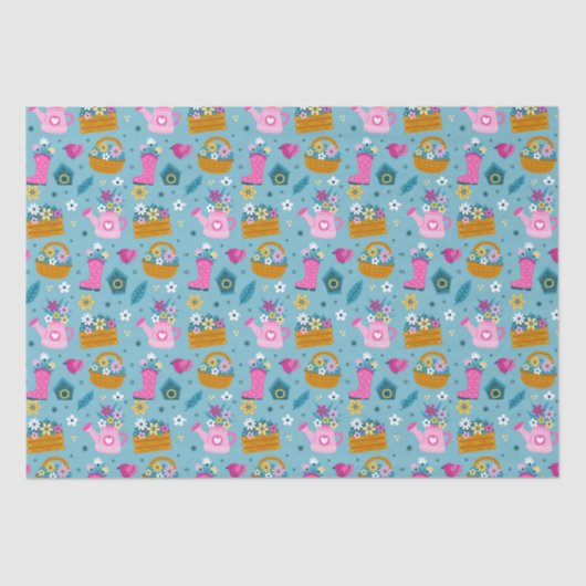 Spring Garden Flowers Tissuepapier (Voorkant)