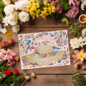 Spring Garden Flowers Zon Pet Roze Baby shower Kaart