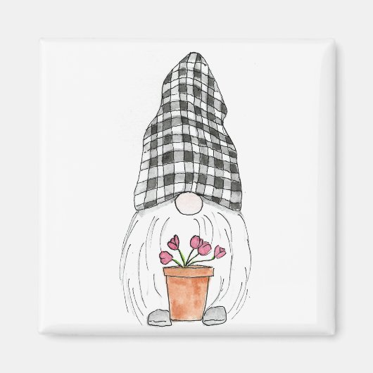 Spring Garden Gnome Magneet (Voorkant)