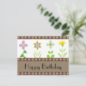 Spring Garden Happy Birthday Briefkaarten (Staand voorkant)