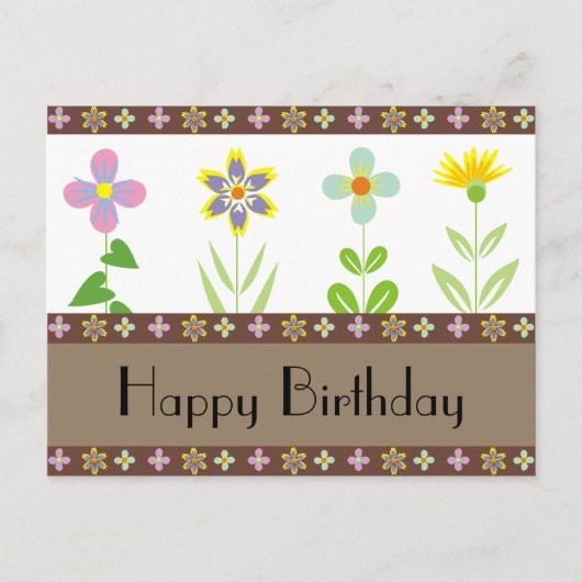 Spring Garden Happy Birthday Briefkaarten (Voorkant)