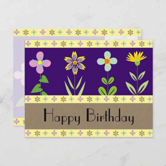 Spring Garden Happy Birthday Briefkaarten (Voorkant / Achterkant)