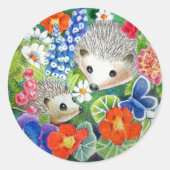 Spring Garden Hedgehogs Stickers (Voorkant)