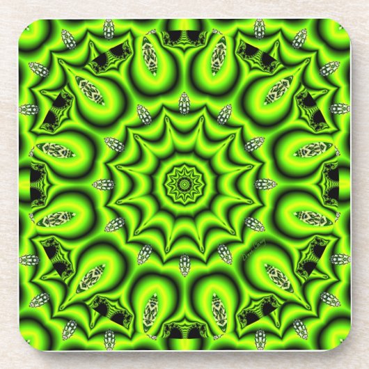 Spring Garden, helder Abstract kalkgroen Onderzetter (Voorkant)
