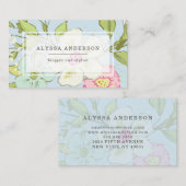 Spring Garden in Blue | Trendy Floral Visitekaartje (Voorkant / Achterkant)