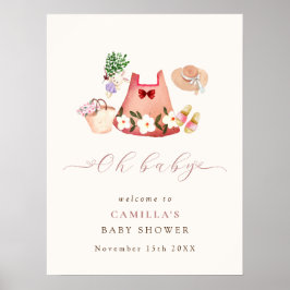 Spring Garden Kleding Baby shower Welkomstbord Poster