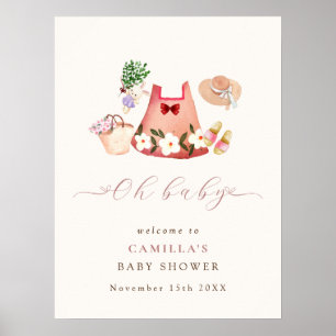 Spring Garden Kleding Baby shower Welkomstbord Poster
