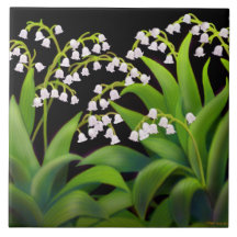 Spring Garden Lily van de Valley Flowers Tile