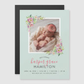 Spring Garden Magnetische foto geboorte aankondigi (Voorkant / Achterkant)