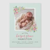 Spring Garden Magnetische foto geboorte aankondigi (Voorkant)