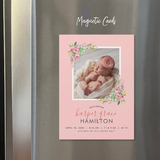 Spring Garden Magnetische foto geboorte aankondigi