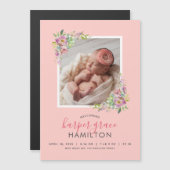 Spring Garden Magnetische foto geboorte aankondigi (Voorkant / Achterkant)