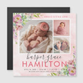 Spring Garden Magnetische foto geboorte aankondigi Magnetische Uitnodiging (Voorkant / Achterkant)