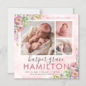 Spring Garden Magnetische foto geboorte aankondigi Magnetische Uitnodiging (Voorkant)