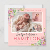 Spring Garden Magnetische foto geboorte aankondigi Uitnodiging (Voorkant)