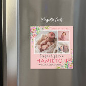 Spring Garden Magnetische foto geboorte aankondigi Uitnodiging